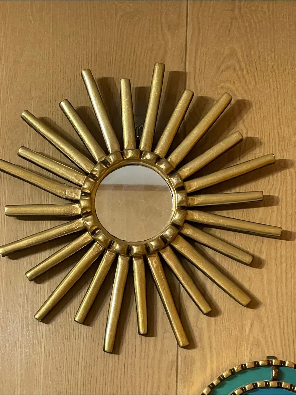 Westelm Peruvian Gold Starburst Wall Mirror - Decorative Home Wall Decor 12” Dia